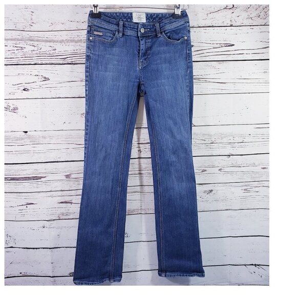 White House Black Market BLANC Women's Medium Wash Boot Cut Blue Jeans – Size 0R - Picture 5 of 13
